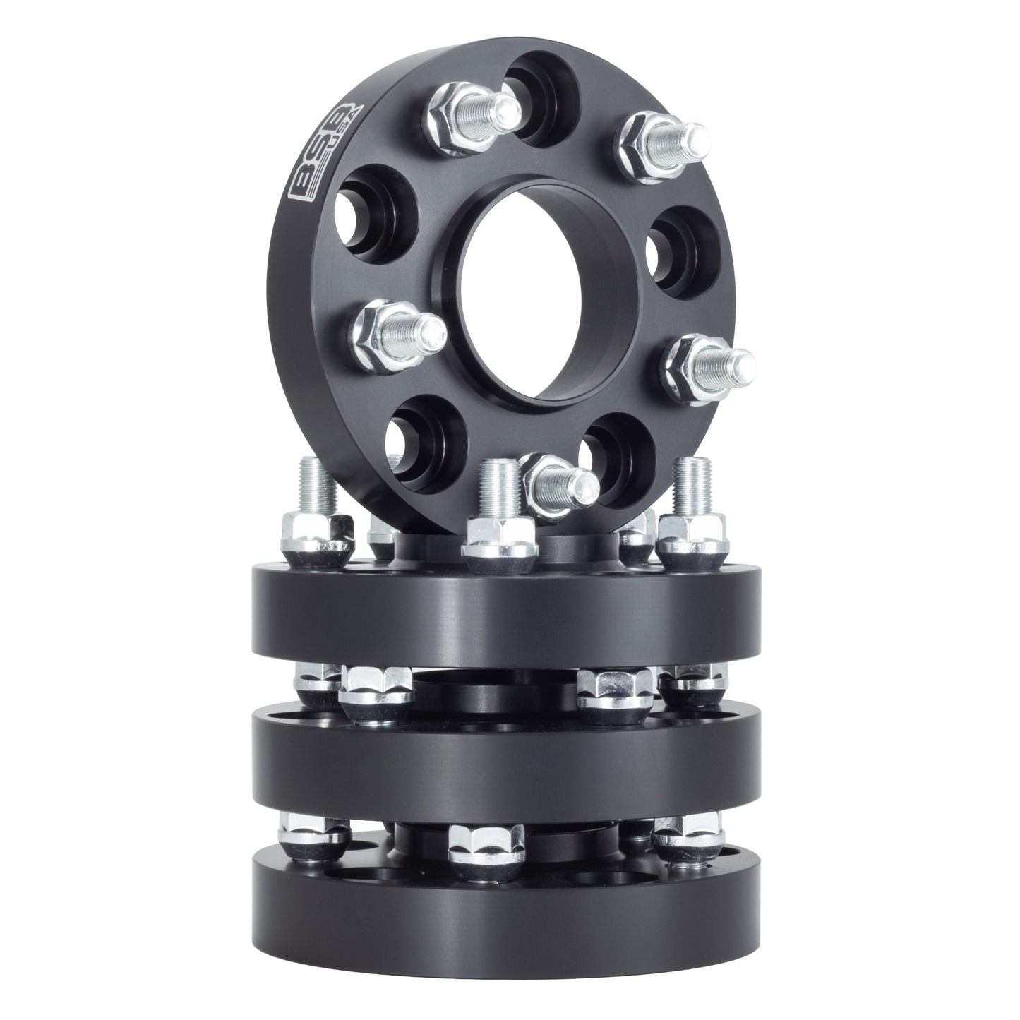 American Made 1" 5x4.5 Wheel Spacers For Nissan GT-R 370z Infiniti G35 Q50 - Hubcentric, 66.1mm Hub, 12x1.25 Studs, Black, Made in the USA