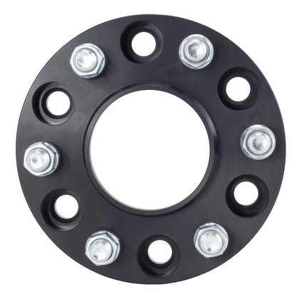 American Made 1" 6x5.5 Wheel Spacers For Tesla Cybertruck - Hubcentric, 84.1mm Hub, 14x1.5 Studs, Black, Made in the USA