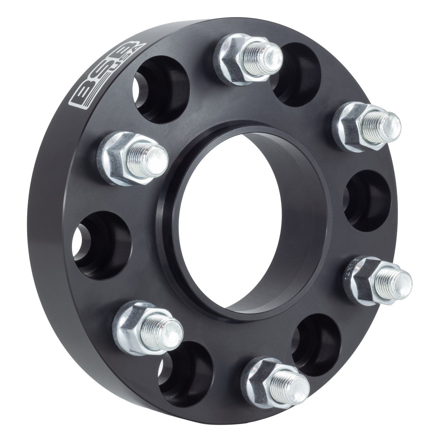 American Made 1" 6x5.5 Wheel Spacers For Tesla Cybertruck - Hubcentric, 84.1mm Hub, 14x1.5 Studs, Black, Made in the USA