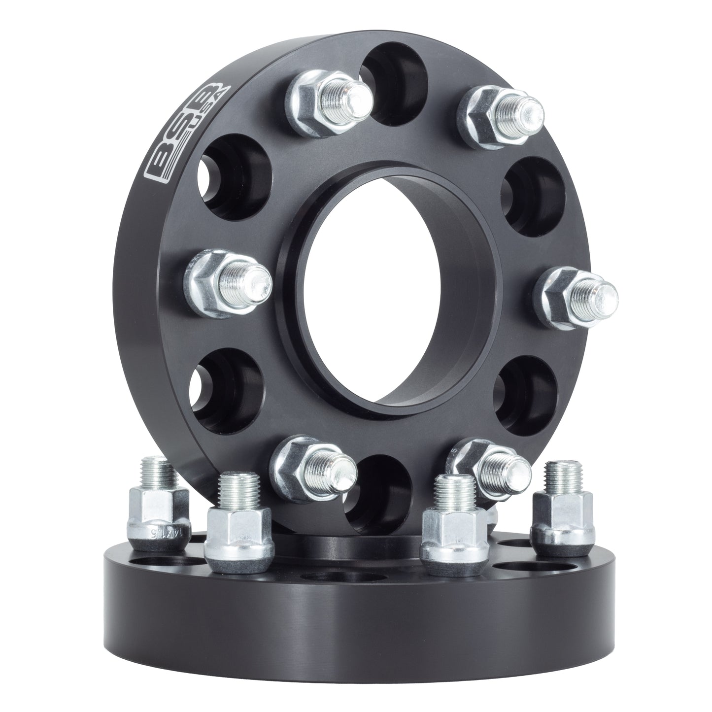 American Made 1" 6x5.5 Wheel Spacers For Tesla Cybertruck - Hubcentric, 84.1mm Hub, 14x1.5 Studs, Black, Made in the USA