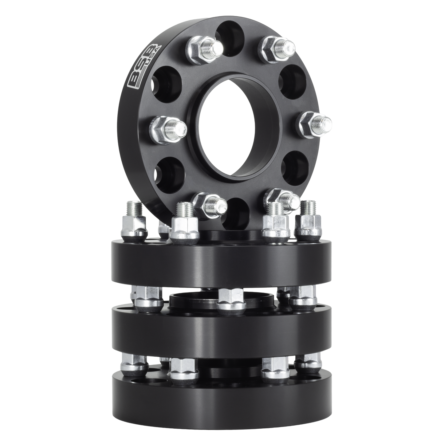 American Made 1" 6x5.5 Wheel Spacers For Toyota Tundra 4 Runner Tacoma Sequoia - Hubcentric, 95.1mm Hub, 14x1.5 Studs, Black, Made in the USA