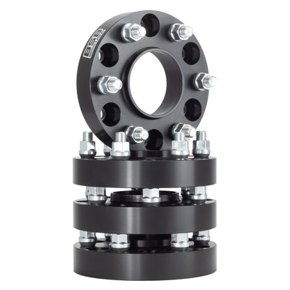 American Made 1" 6x5.5 Wheel Spacers For Tesla Cybertruck - Hubcentric, 84.1mm Hub, 14x1.5 Studs, Black, Made in the USA