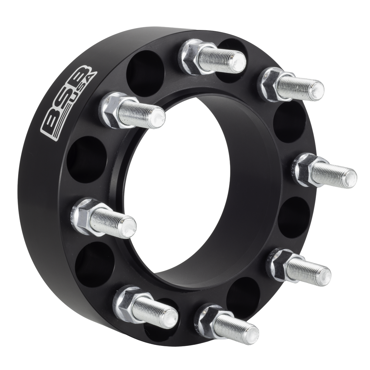 American Made 1.5" 8x170 Wheel Spacers For Ford F-250 F-350 - Hubcentric, 124.9mm Hub, 14x1.5 Studs, Black, Made in the USA