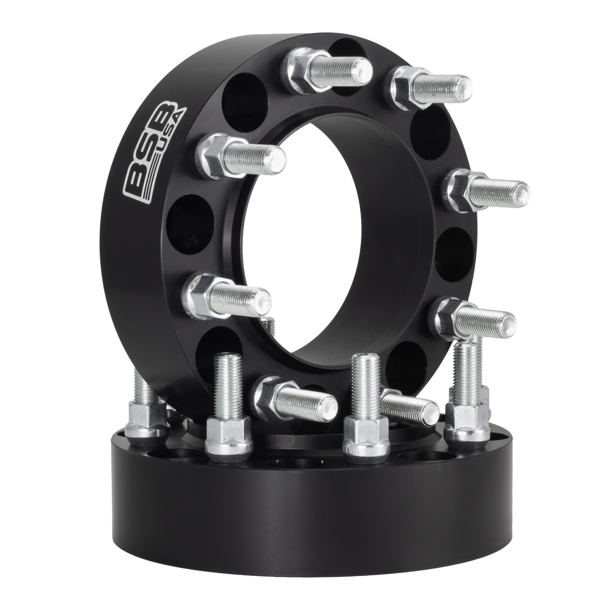 American Made 1.5" 8x170 Wheel Spacers For Ford F-250 F-350 - Hubcentric, 124.9mm Hub, 14x1.5 Studs, Black, Made in — view 3