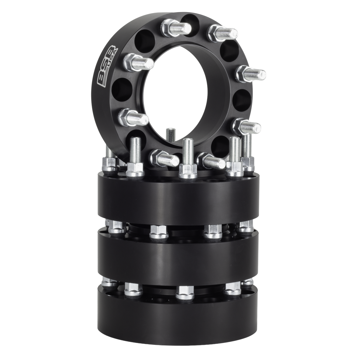 American Made 1.5" 8x170 Wheel Spacers For Ford F-250 F-350 - Hubcentric, 124.9mm Hub, 14x1.5 Studs, Black, Made in — view 4