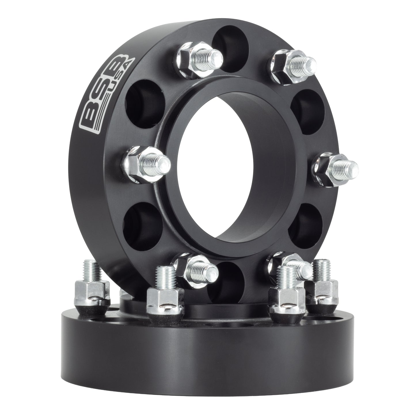 American Made 1.5" 6x5.5 Hubcentric Adapter Spacer For Bronco 2021-2025 and Ranger 2019+ - Hubcentric, 93.1mm to 106mm Hub, 12x1.5 Studs, Black, Made in the USA