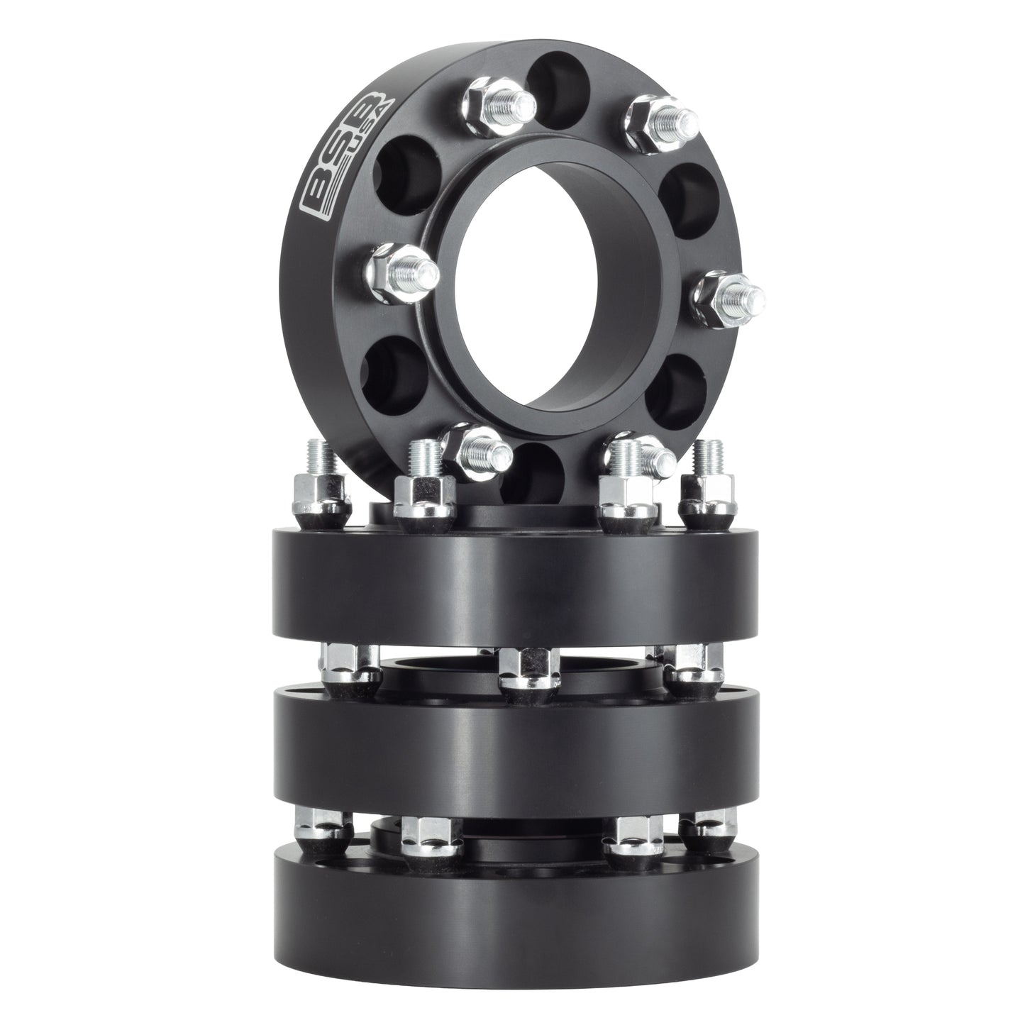 American Made 1.5" 6x5.5 Hubcentric Adapter Spacer For Bronco 2021-2025 and Ranger 2019+ - Hubcentric, 93.1mm to 106mm Hub, 12x1.5 Studs, Black, Made in the USA