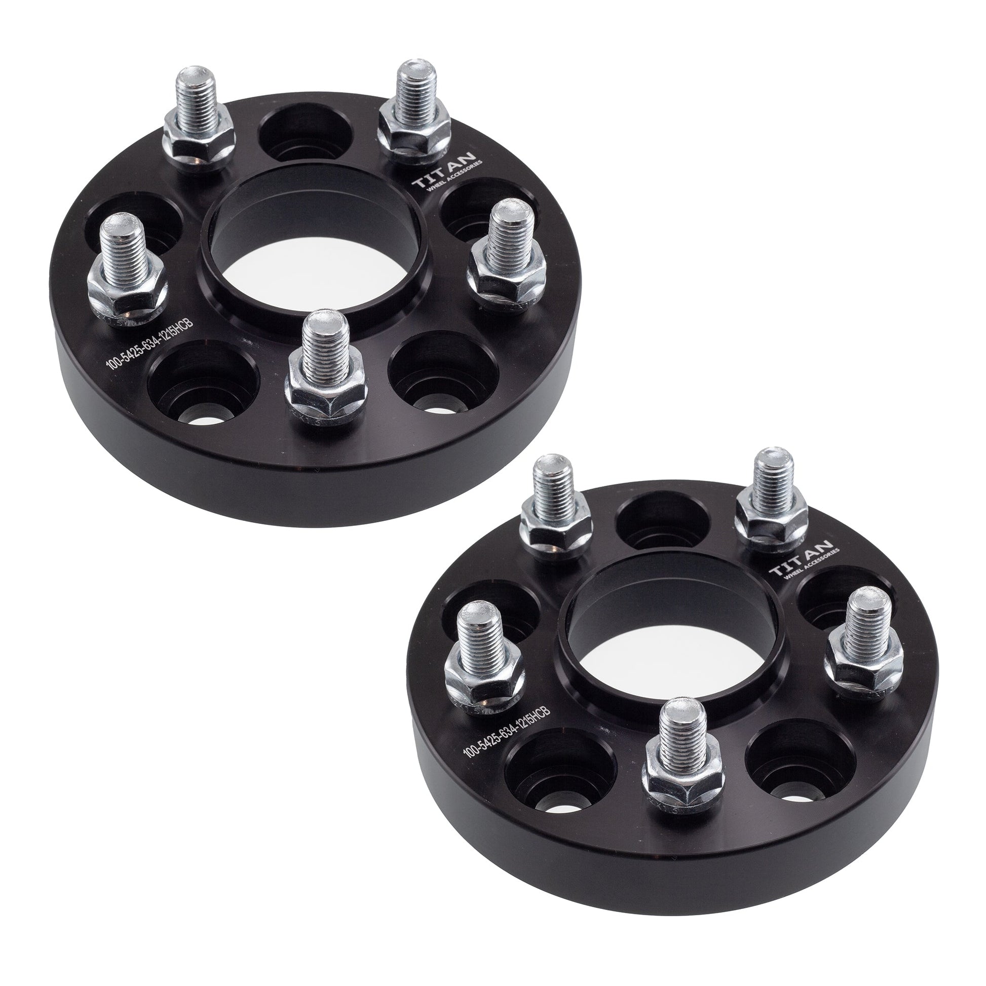 1" (25mm) Titan Wheel Spacers for Ford Bronco Sport Escape | 5x4.25 (5x108) | 63.4 Hubcentric | 12x1.5 Studs |  Set of 4 | Titan Wheel Accessories