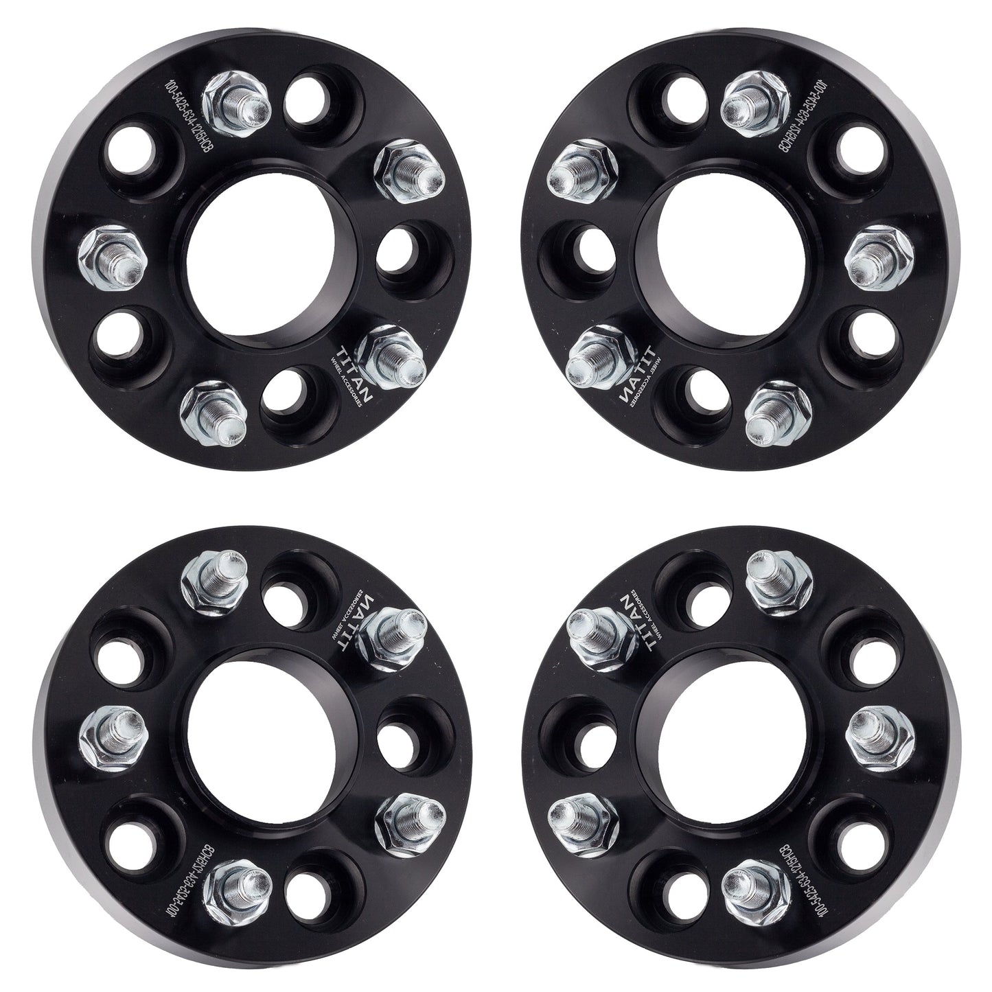1" (25mm) Titan Wheel Spacers for Lincoln Continental LS MKC MKZ Mercury Monterey | 5x4.25 (5x108) | 63.4 Hubcentric | 12x1.5 Studs |  Set of 4