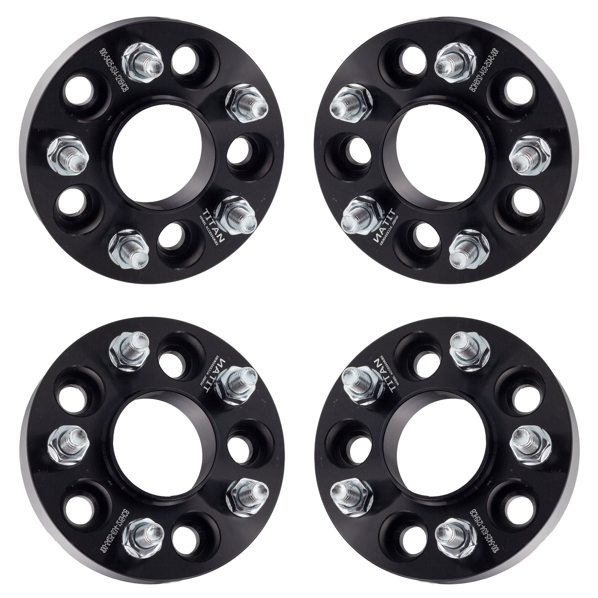 1" (25mm) Titan Wheel Spacers for Jaguar F S X Type XE XF XJ XK | 5x4.25 (5x108) | 63.4 Hubcentric | 12x1.5 Studs |  Set of 4