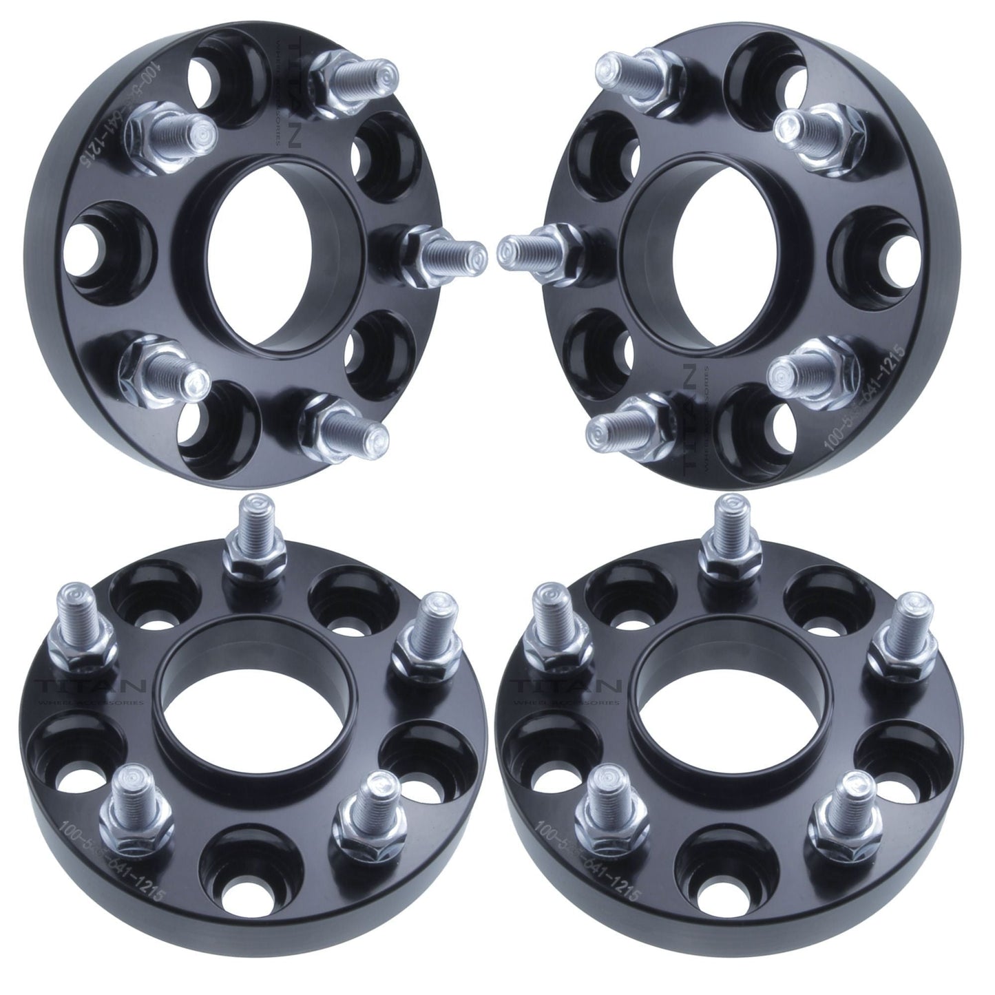 1"  (25mm) Titan Wheel Spacers for Acura and Honda | 5x114.3 | 64.1 Hubcentric | 12x1.5 Studs | Set of 4 | Titan Wheel Accessories