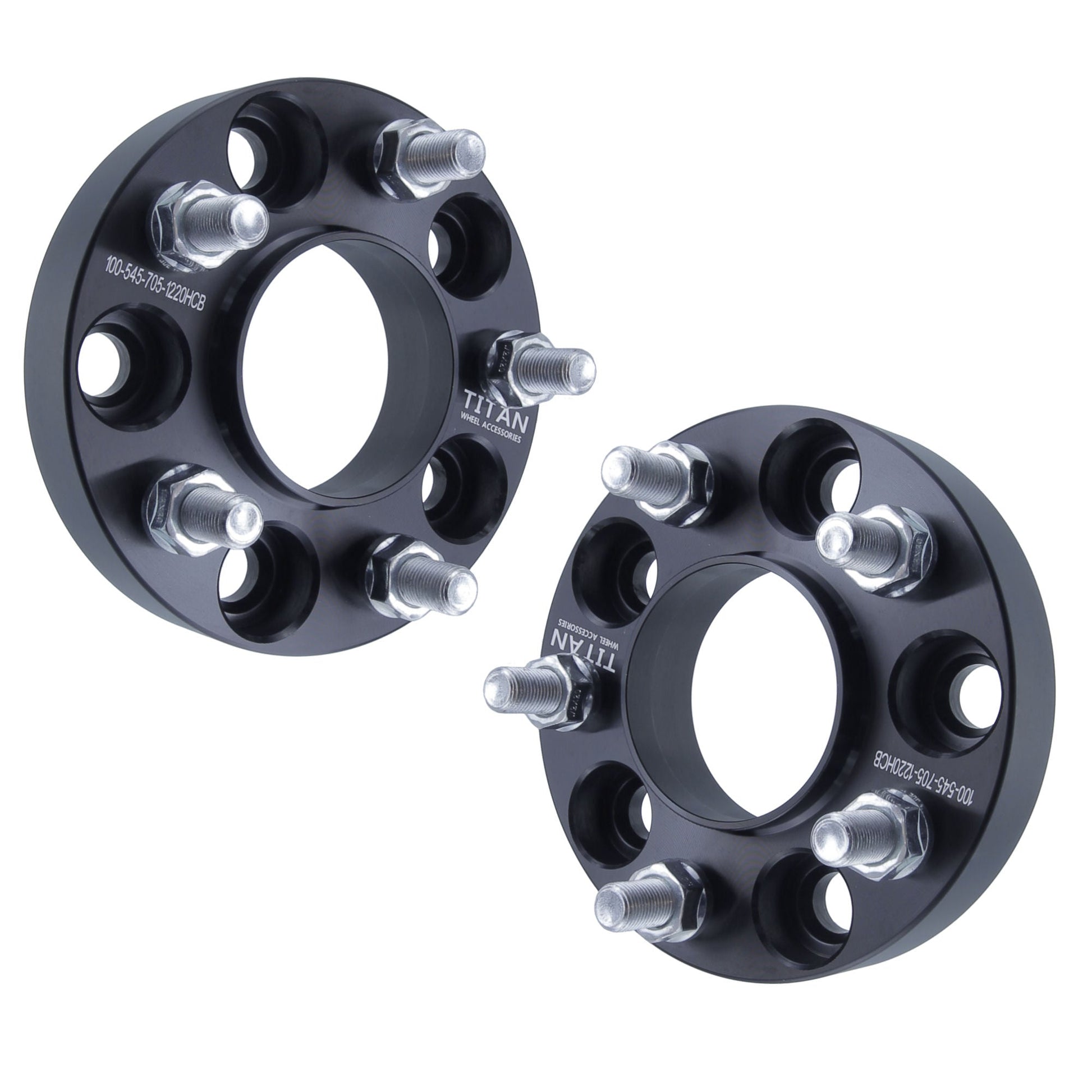 1.25" (32mm) Titan Wheel Spacers for Ford Mustang Ranger Edge Explorer | 5x4.5 (5x114.3) | 70.5 Hubcentric |1/2x20 Studs |  Set of 4 | Titan Wheel Accessories