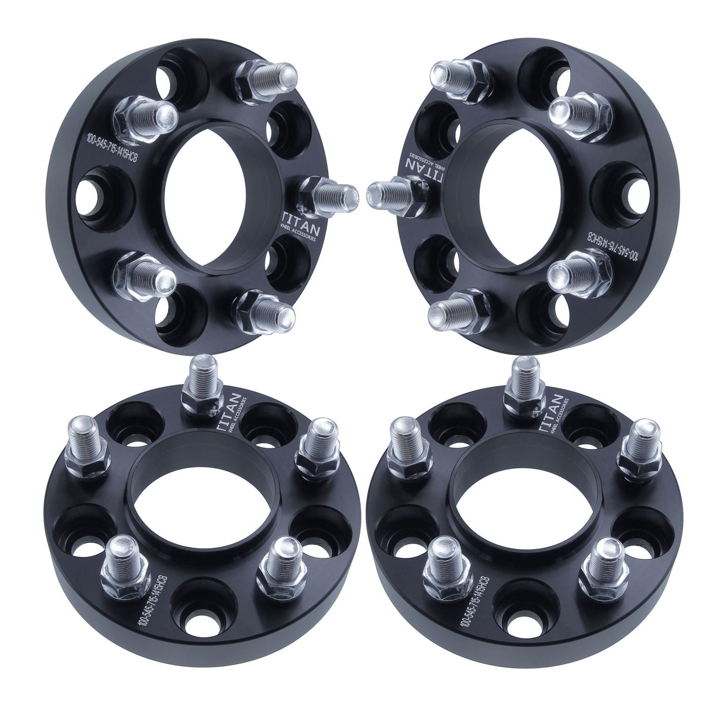 1" (25mm) Titan Wheel Spacers for Chrysler 300 Dodge Challenger Charger | 5x4.5 | 71.5 Hubcentric |14x1.5 Studs |  Set of 4 | Titan Wheel Accessories