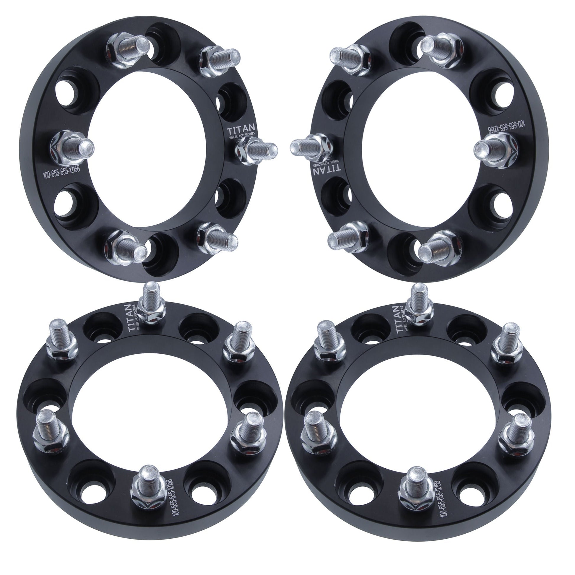 1" (25mm) Titan Wheel Spacers for Isuzu Rodeo Trooper Toyota 4 Runner FJ Cruiser | 6x5.5 (6x139.7) | 12x1.5 Studs | Set of 4 | Titan Wheel Accessories