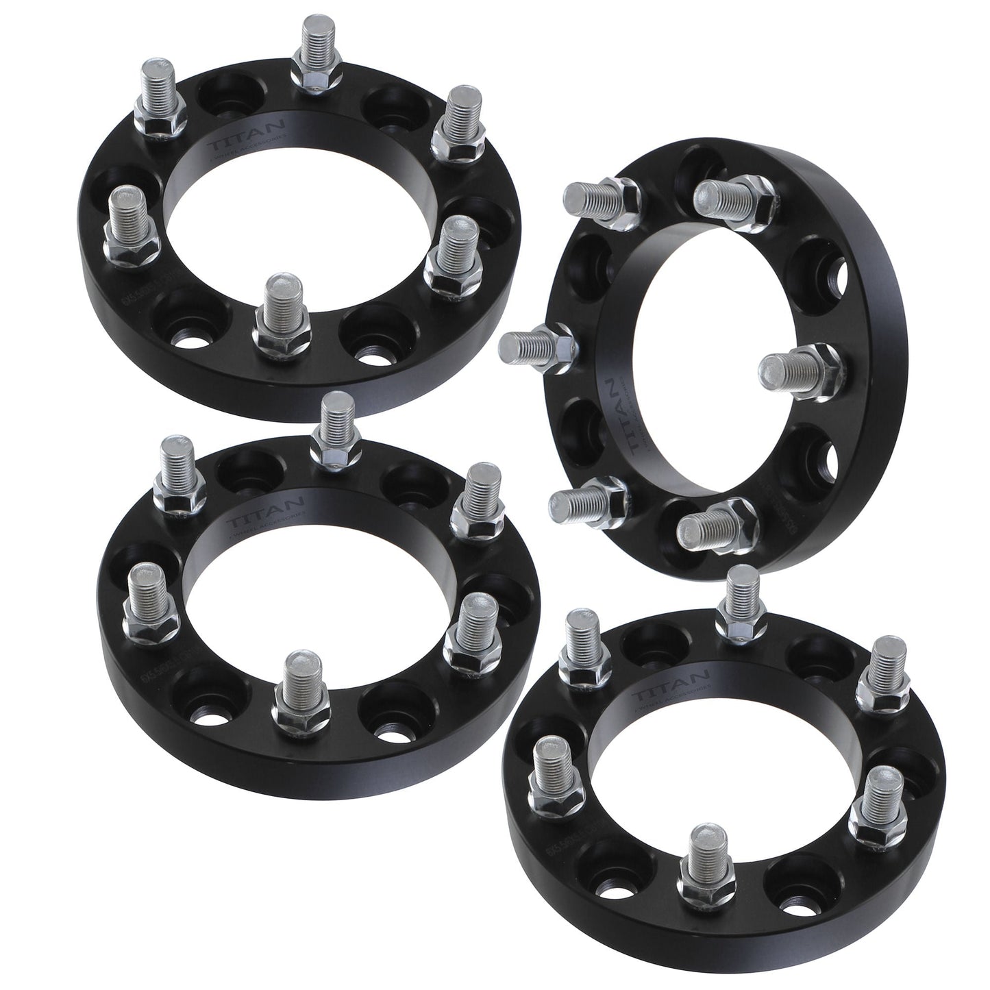 32mm (1.25") Titan Wheel Spacers for Escalade Sierra Yukon Suburban Silverado | 6x5.5 (6x139.7) | 14x1.5 Studs | Set of 4 | Titan Wheel Accessories