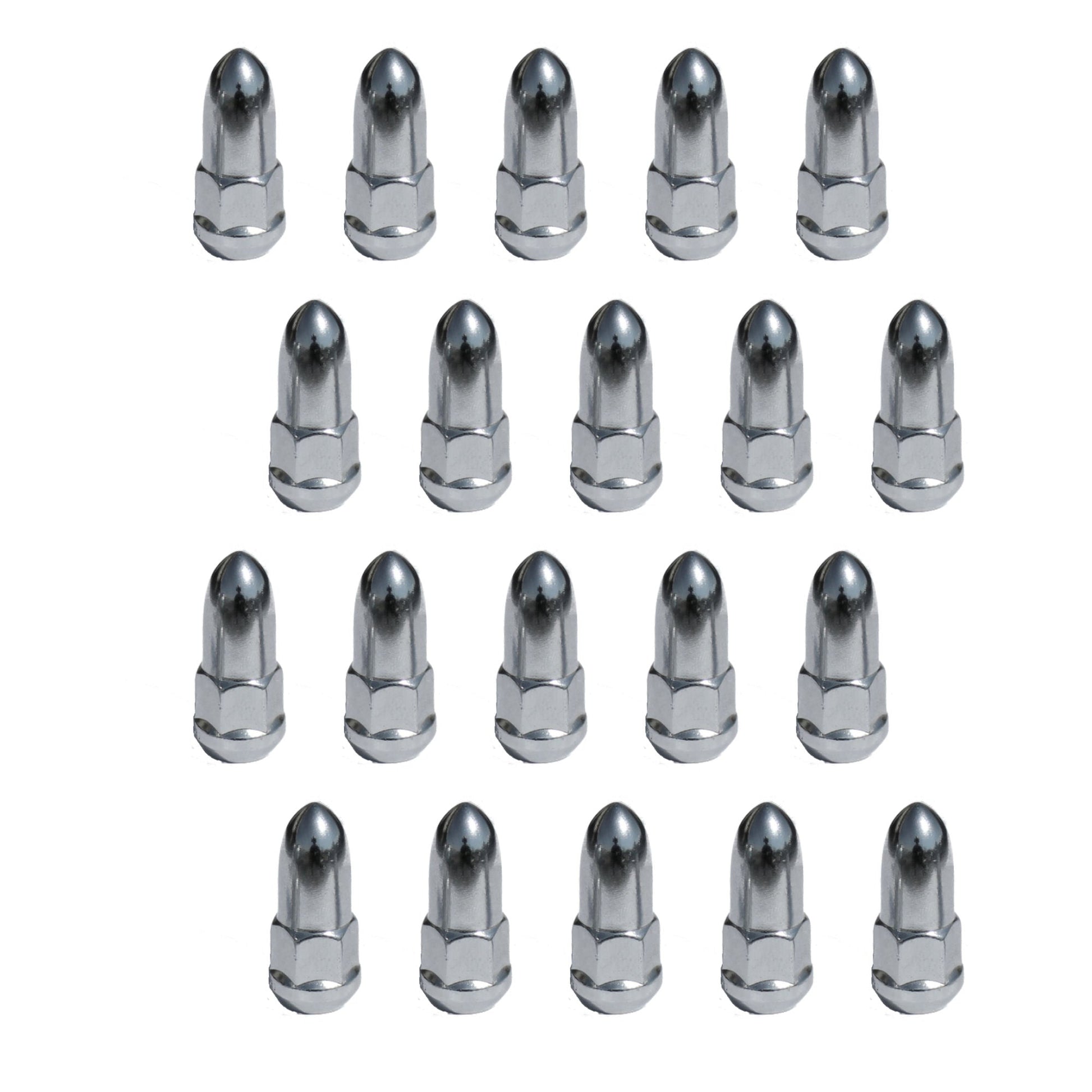 12 x 1.5" Passenger Bullet | 17mm Head |Chrome Lug Nuts | Titan Wheel Accessories