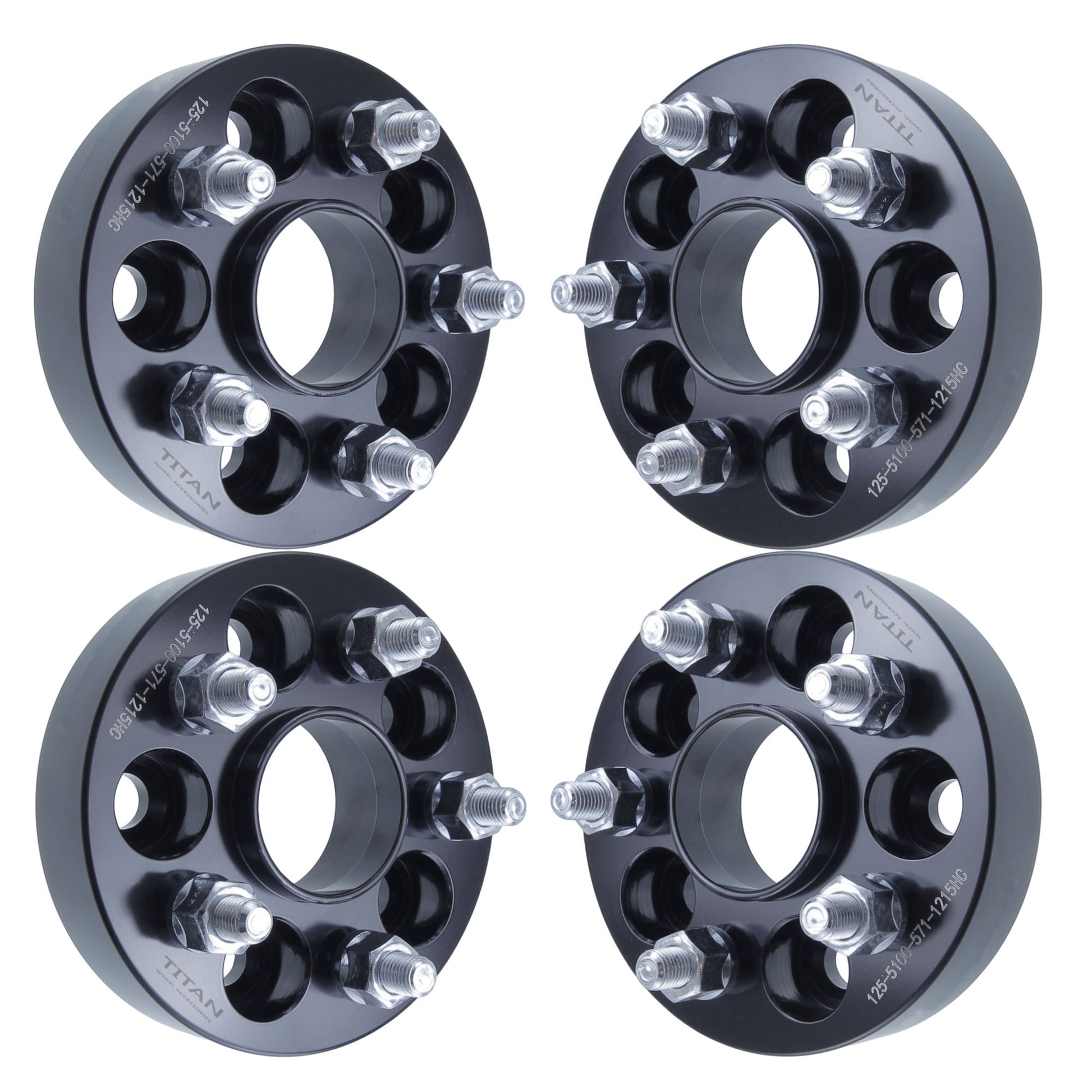 38mm (1.5") Titan Wheel Spacers | 5x100 | 57.1 Hubcentric |12x1.5 Studs | Set of 4 | Titan Wheel Accessories