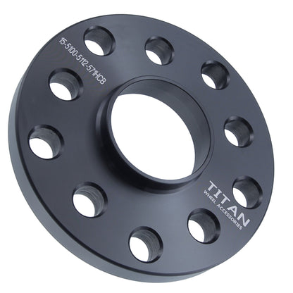 15mm Titan Wheel Spacers for VW Audi 5 Lug | Dual Drilled 5x100 and 5x112 | 57.1 Hubcentric | Titan Wheel Accessories