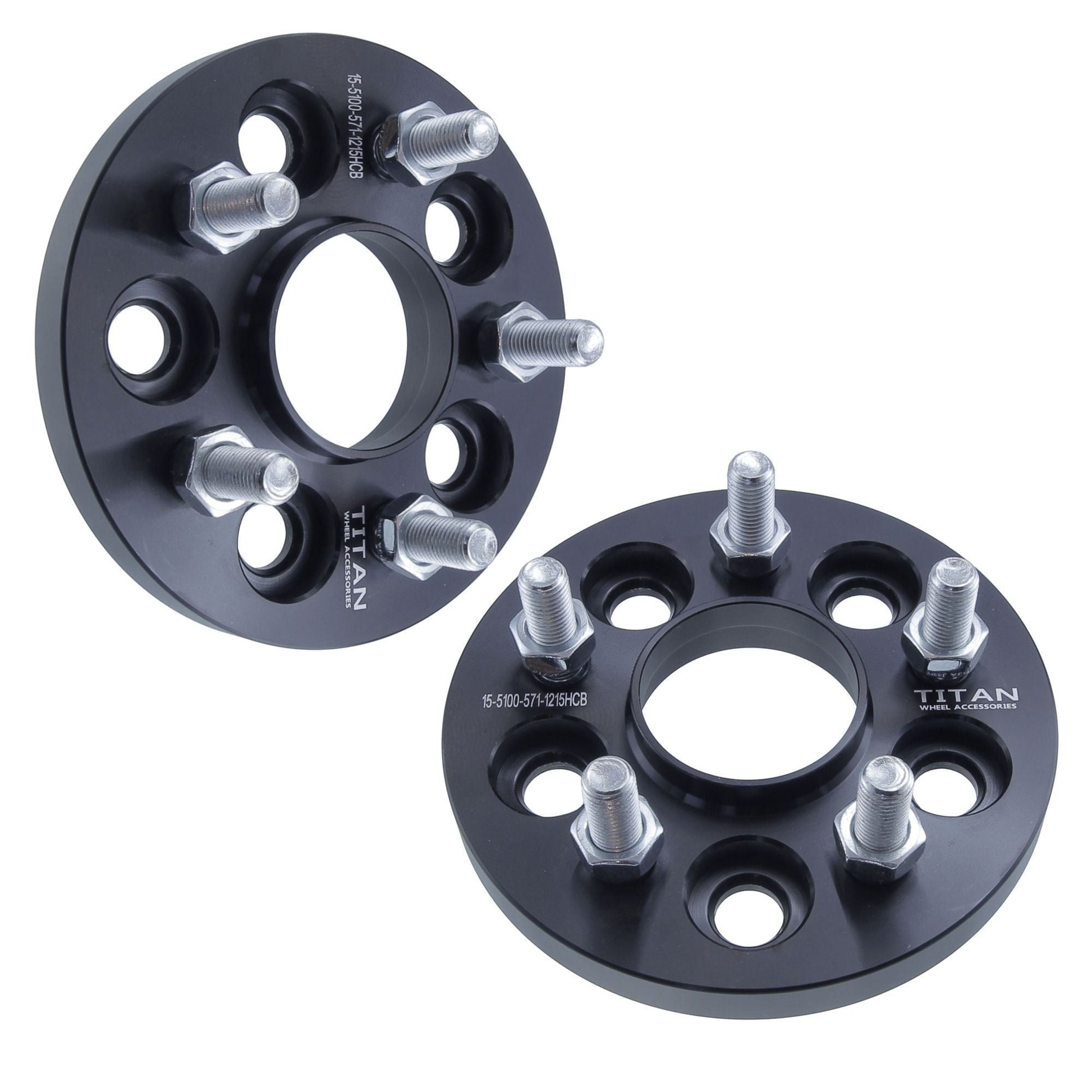 15mm Titan Wheel Spacers for Chrysler Sebring Neon Pontiac Grand Am | 5x100 | 57.1 Hubcentric |12x1.5 Studs |  Set of 4 | Titan Wheel Accessories