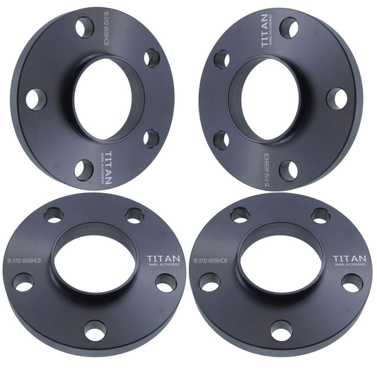 15mm Titan Wheel Spacers for VW Audi Mercedes | 5x112 | 66.56 Hubcentric | Set of 4 | Titan Wheel Accessories