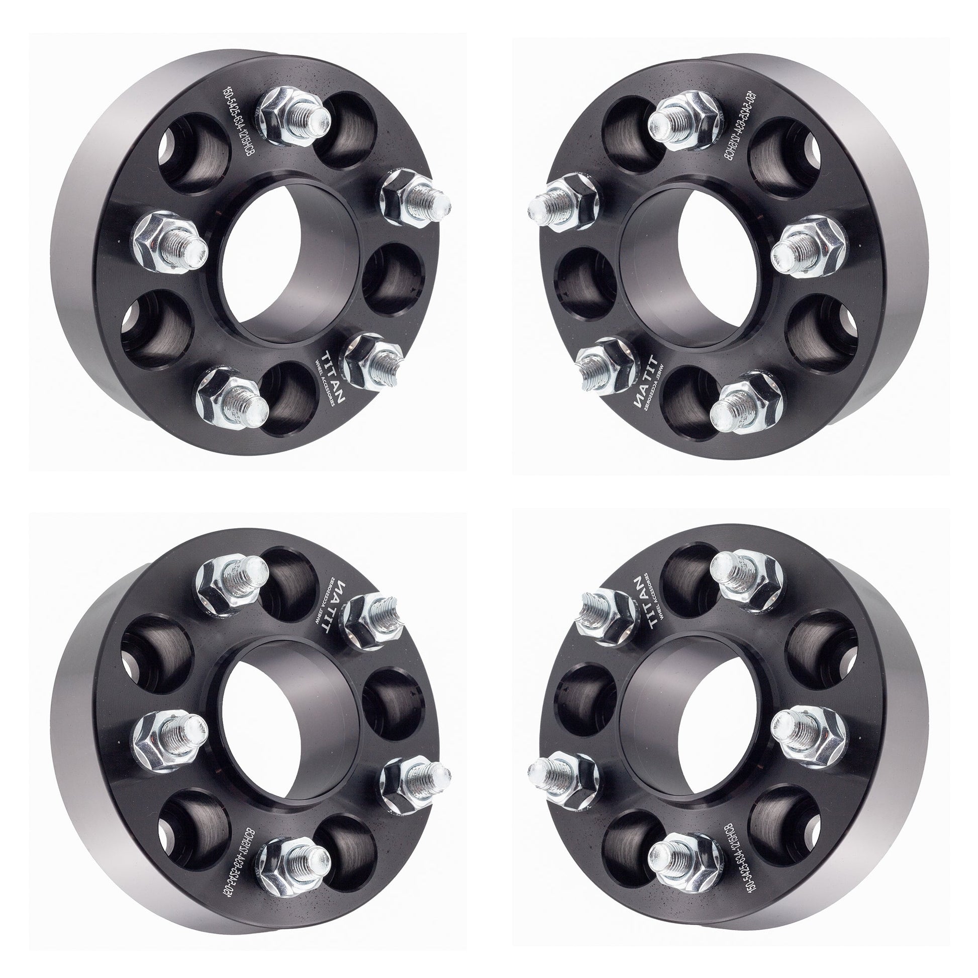 1.5" (38mm) Titan Wheel Spacers for Ford Bronco Sport Escape | 5x4.25 (5x108) | 63.4 Hubcentric | 12x1.5 Studs |  Set of 4 | Titan Wheel Accessories