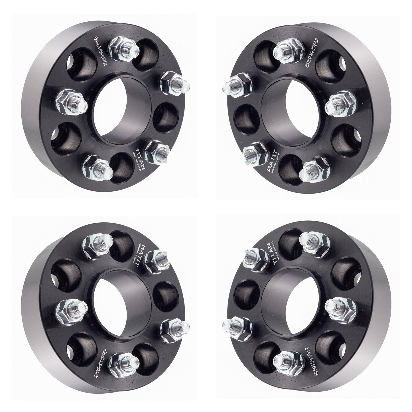 2" (50mm) Titan Wheel Spacers for Jaguar F S X Type XE XF XJ XK | 5x4.25 (5x108) | 63.4 Hubcentric | 12x1.5 Studs |  Set of 4 | Titan Wheel Accessories