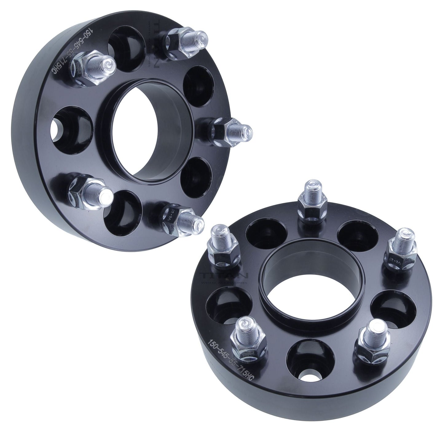 2" (50mm) Titan 5x4.5 To 5x5 Wheel Adapters |JK Wheels onto TJ YJ | 71.5 Hubcentric | 1/2x20 Studs | Set of 4 | Titan Wheel Accessories