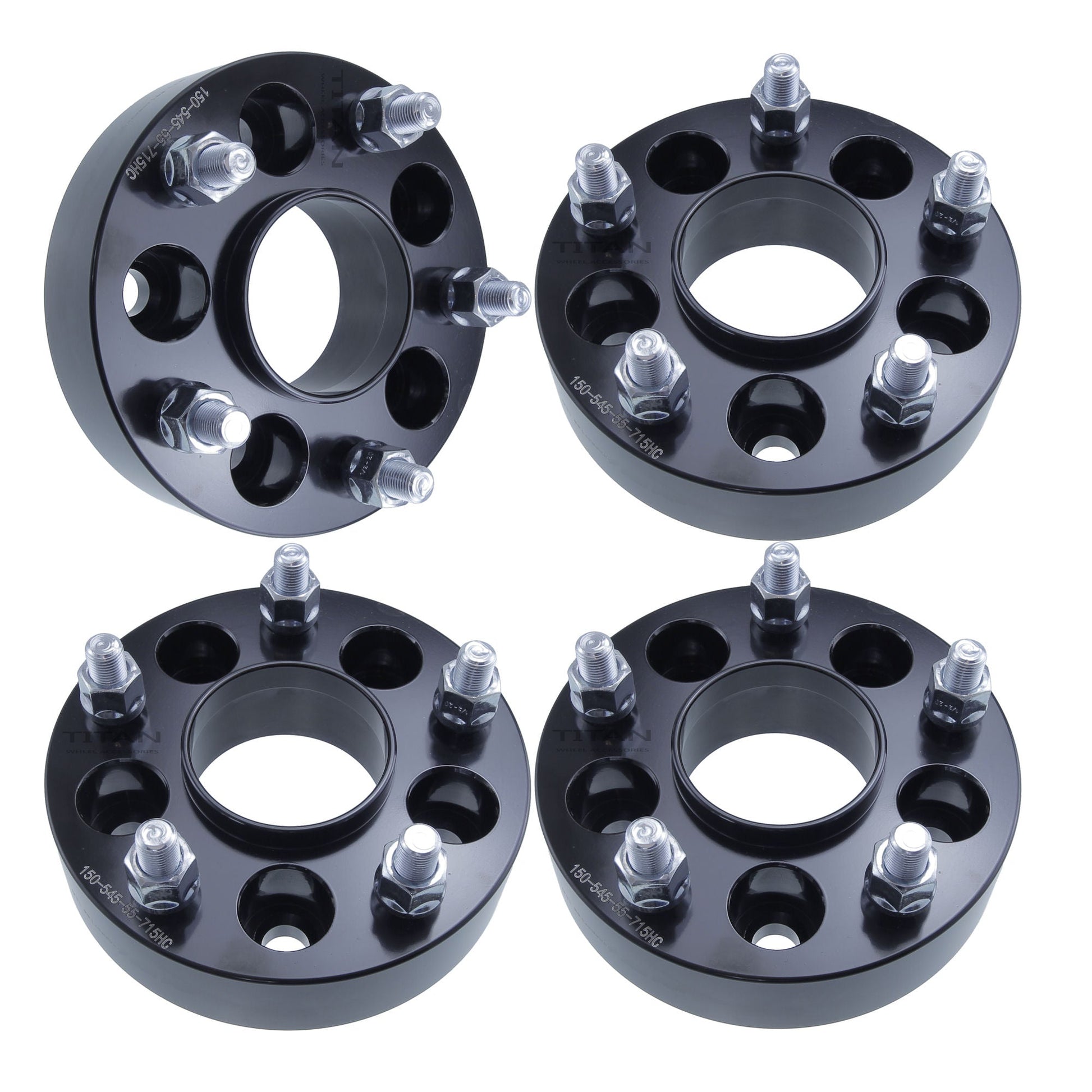 2" (50mm) Titan 5x4.5 To 5x5 Wheel Adapters |JK Wheels onto TJ YJ | 71.5 Hubcentric | 1/2x20 Studs | Set of 4 | Titan Wheel Accessories