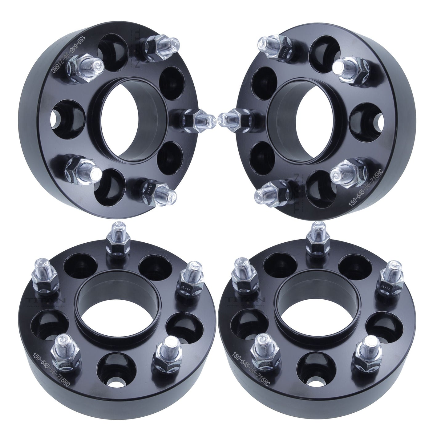 1.25 Titan 5x4.5 to 5x5 Wheel Adapters for Jeep | JK Wheels on TJ YJ KK SJ  | 71.5 Hubcentric | 1/2x20 Studs | - Set of 4 / No Additional Lug Nuts
