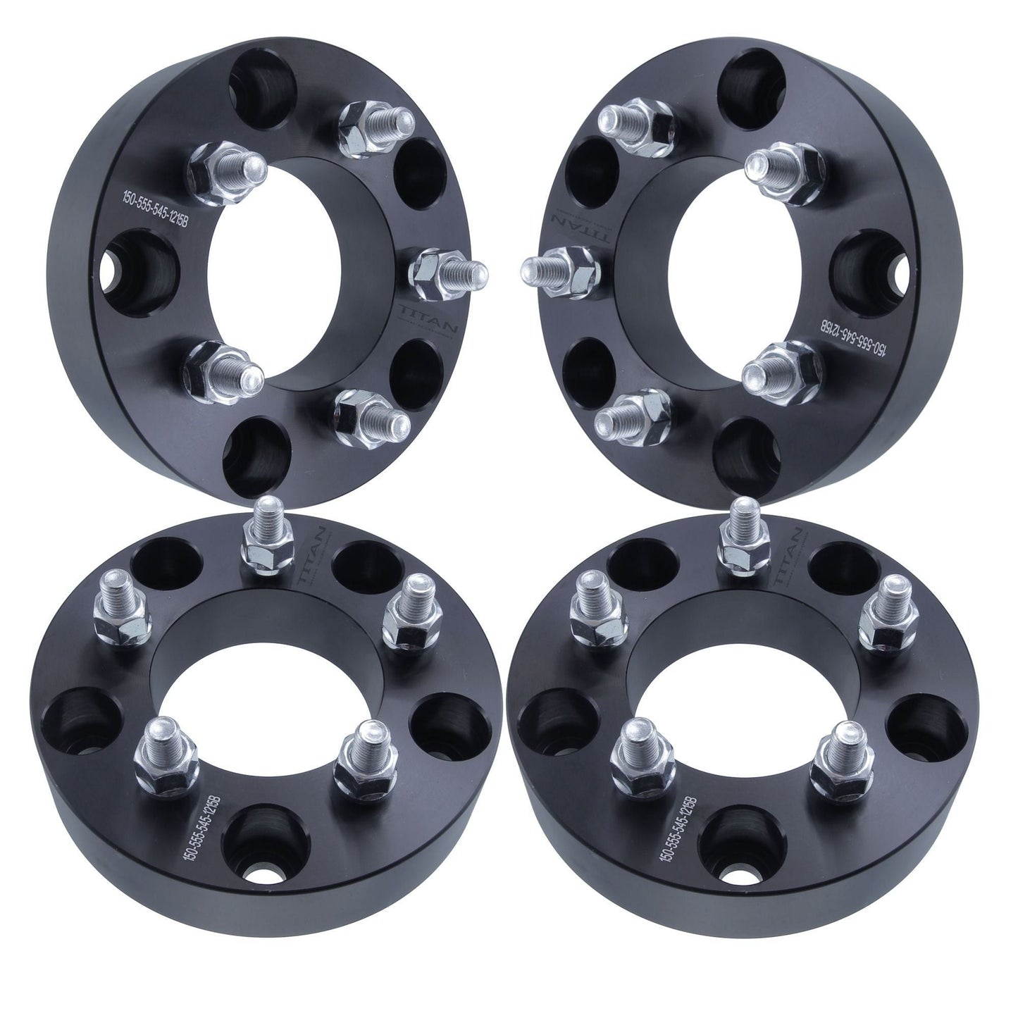 1.5" Titan 5x5.5 to 5x4.5 Wheel Adapters | 12x1.5 Studs | Set of 4 | Titan Wheel Accessories