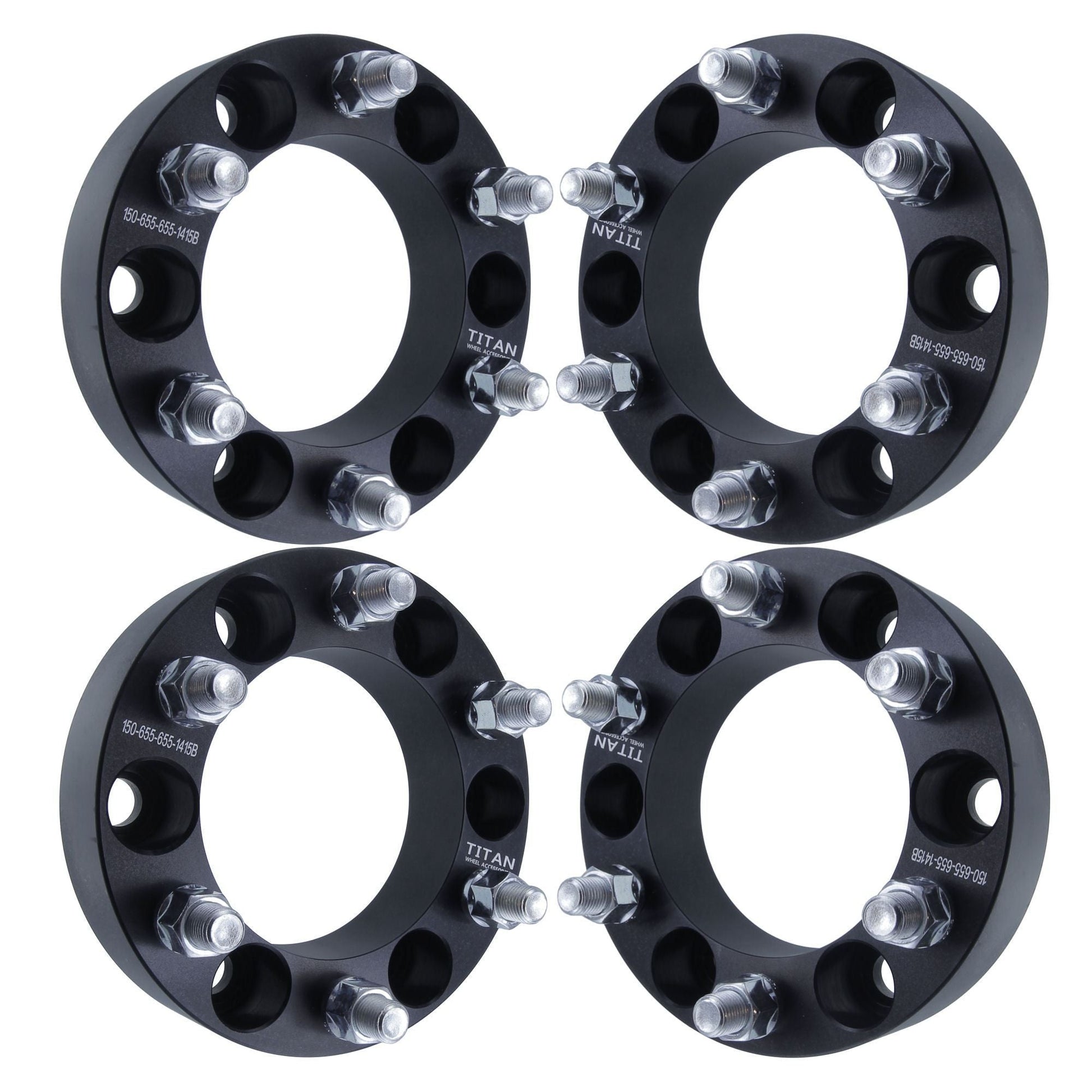 50mm (2") Titan Wheel Spacers for Isuzu Rodeo Trooper Toyota 4 Runner FJ Cruiser | 6x5.5 (6x139.7) | 12x1.5 Studs | Set of 4 | Titan Wheel Accessories