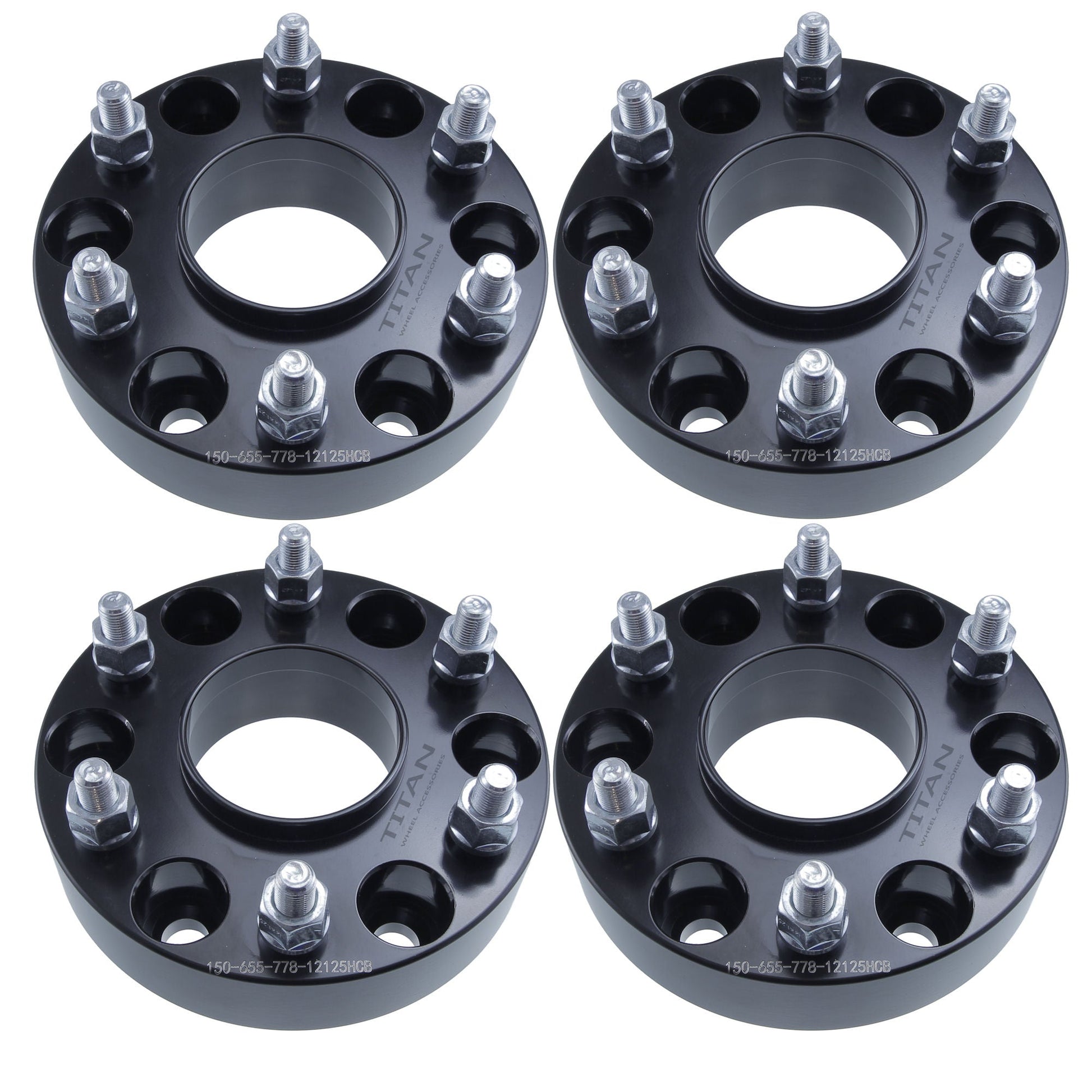 38mm (1.5") Titan Wheel Spacers for Infiniti WX80 Nissan Titan XD Ram 1500 | 6x5.5 (6x139.7) | 77.8 Hubcentric |14x1.5 Studs | Set of 4 | Titan Wheel Accessories