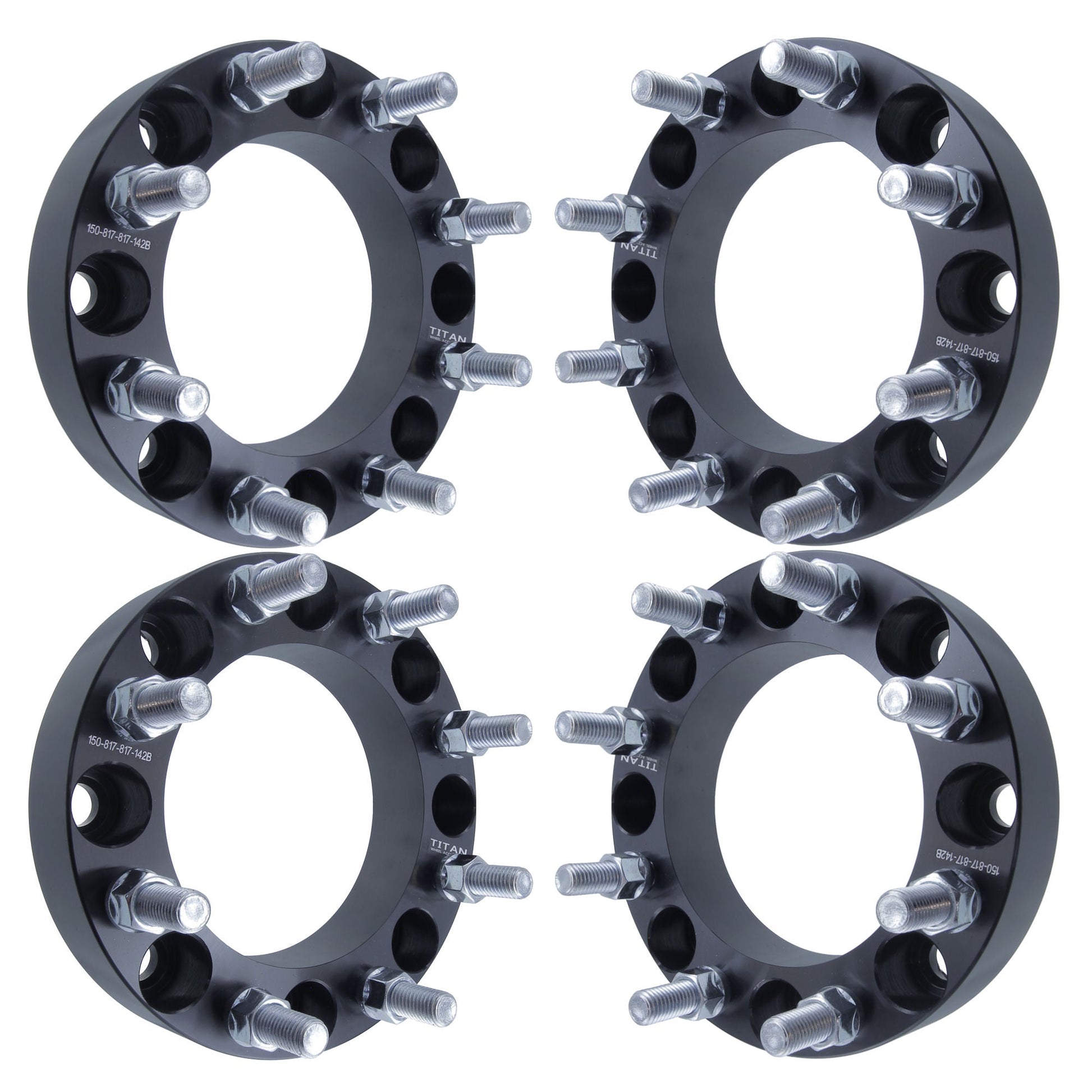 2" (50mm) Titan Wheel Spacers for Ford F250 F350 Super Duty | 8x170 | 14x1.5 Studs | Set of 4 | Titan Wheel Accessories