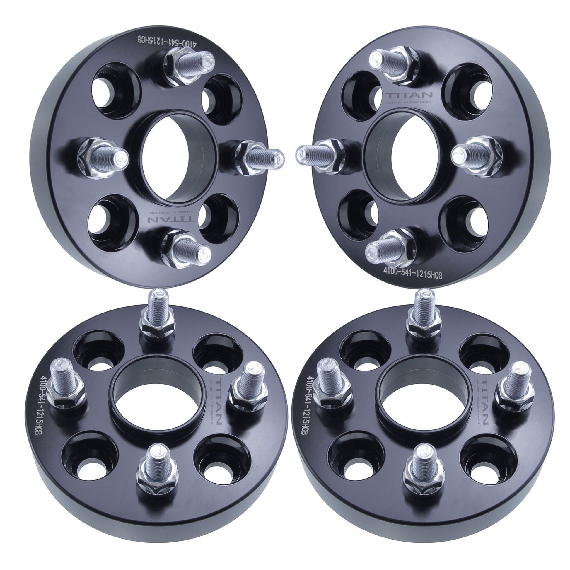 20mm Titan Wheel Spacers for Mazda Miata Scion xB Toyota MR2 Celica | 4x100 | 54.1 Hubcentric | 12x1.5 Studs |  Set of 4 | Titan Wheel Accessories