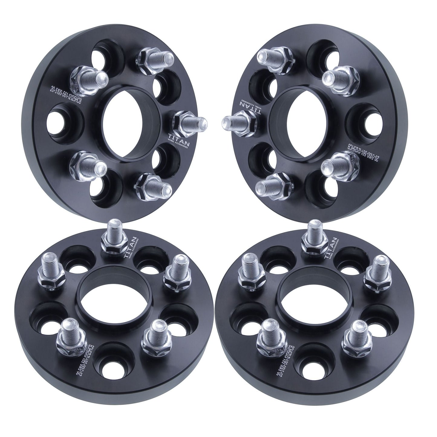 1" (25mm) Titan Wheel Spacers for Subaru Scion | 5x100 | 56.1 Hubcentric | 12x1.25 Studs | Set of 4 | Titan Wheel Accessories