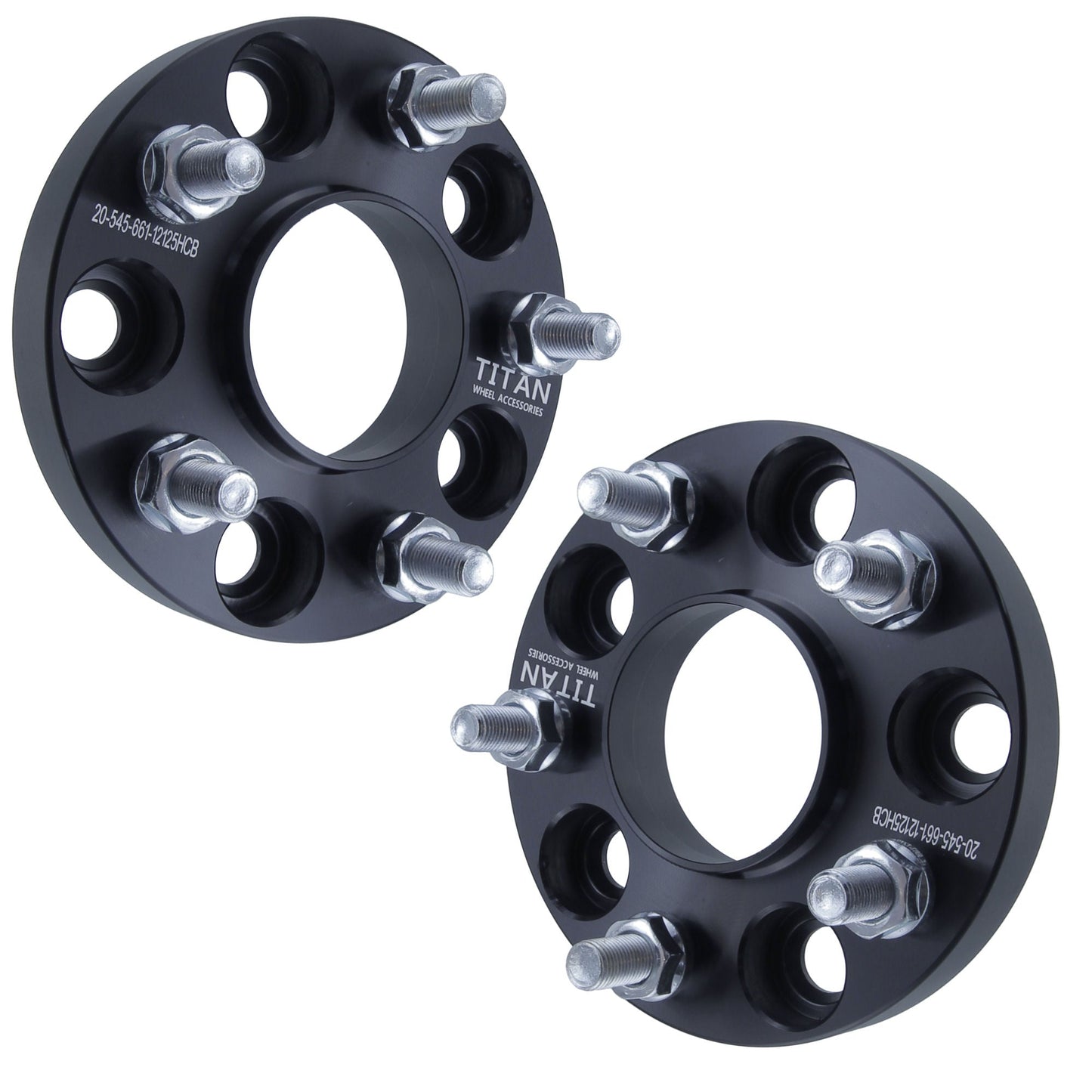 25mm (1") Titan Wheel Spacers for Nissan Infiniti Q50 G35 G37 350Z 370Z Altima | 5x114.3 | 12x1.25 Studs | 66.1 Hubcentric | Set of 4 | Titan Wheel Accessories