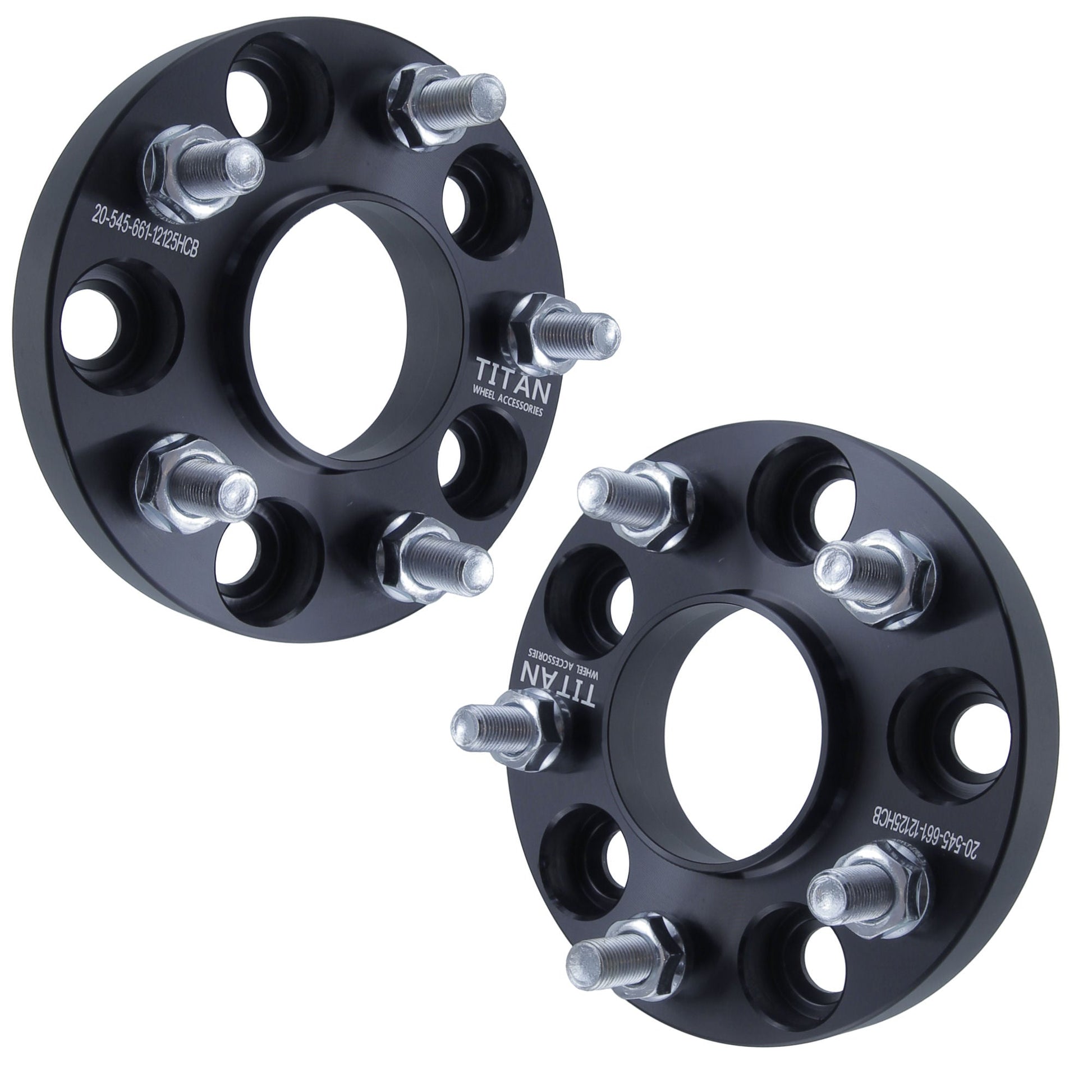 20mm Titan Wheel Spacers for Nissan Infiniti Q50 G35 G37 350z 370z Altima Maxima | 5x114.3 (5x4.5) | 66.1 Hubcentric |12x1.25 Studs |  Set of 4 | Titan Wheel Accessories