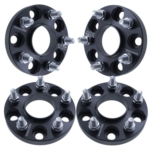 20mm Titan Wheel Spacers for Nissan Infiniti Q50 G35 G37 350z 370z Altima Maxima | 5x114.3 (5x4.5) | 66.1 Hubcentric |12x1.25 Studs |  Set of 4 | Titan Wheel Accessories