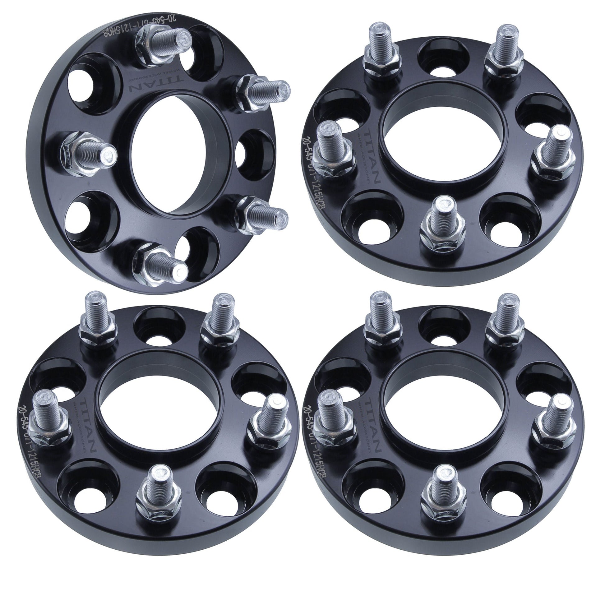 15mm Titan Wheel Spacers for Kia Vehicles Lincoln MKZ Zephyr | 5x114.3 (5x4.5) | 67.1 Hubcentric |12x1.25 Studs |  Set of 4 | Titan Wheel Accessories