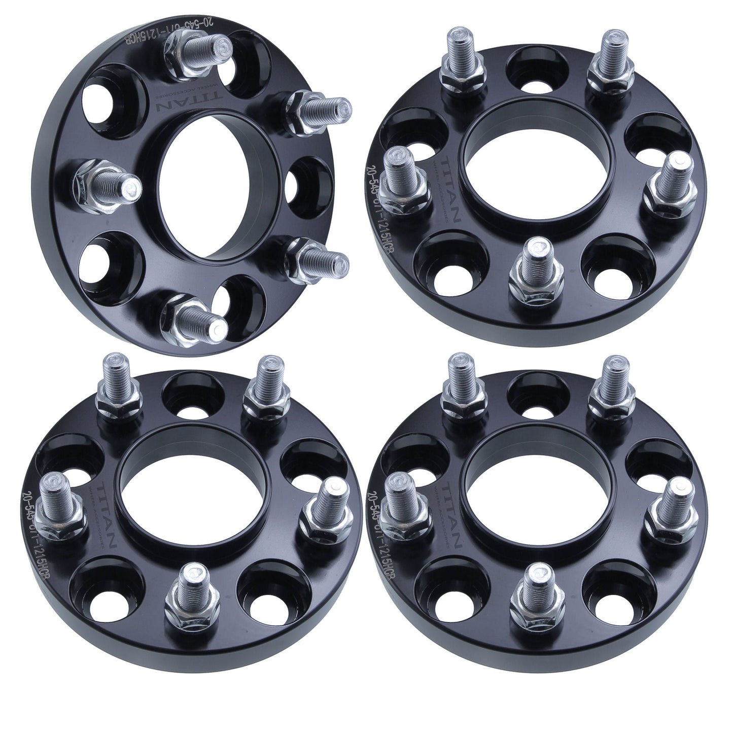 15mm Titan Wheel Spacers for Mazda 3 5 6 RX Mitsubishi Eclipse | 5x114.3 (5x4.5) | 67.1 Hubcentric |12x1.25 Studs |  Set of 4 | Titan Wheel Accessories