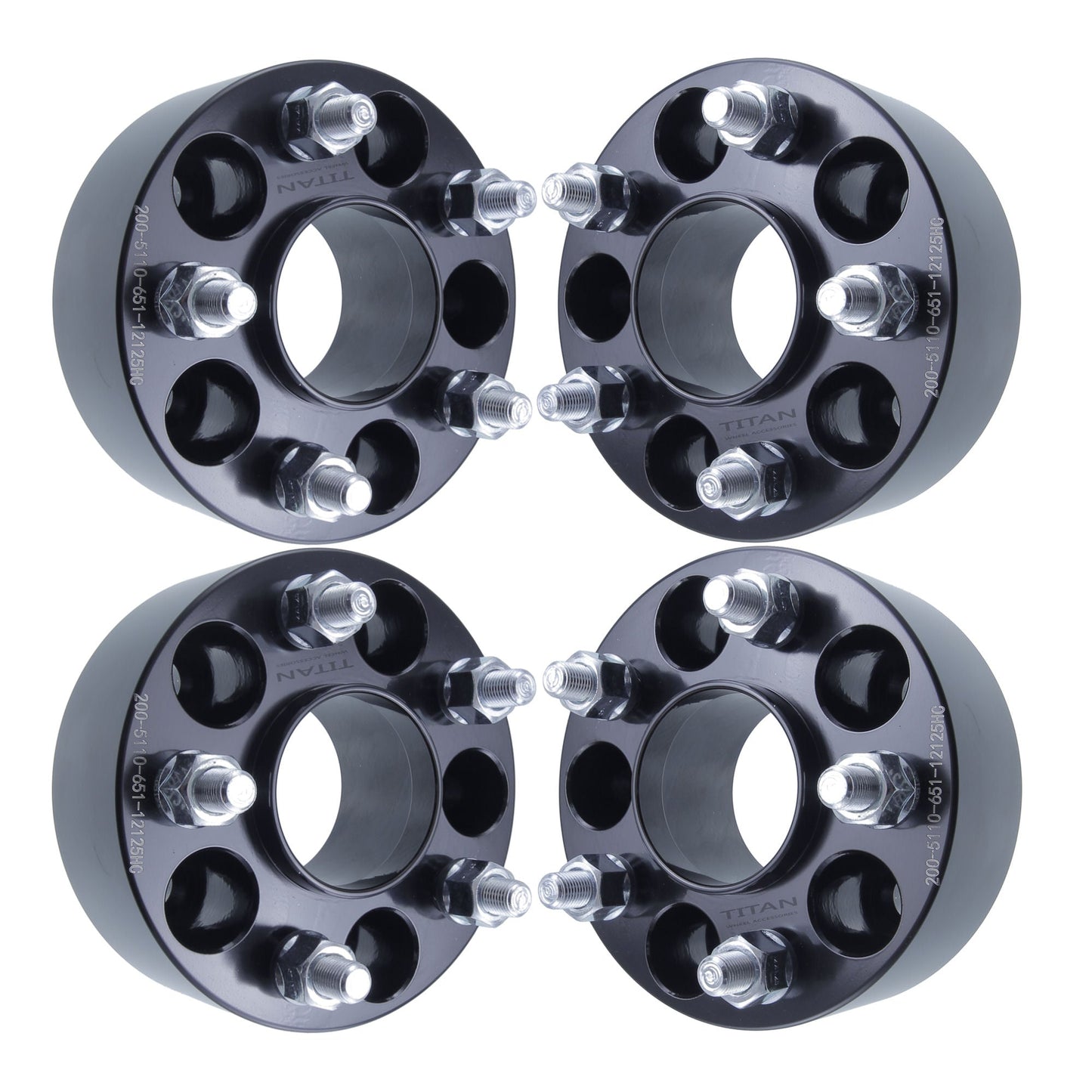 50mm (2") Titan Wheel Spacers for Jeep Cherokee Renegade | 5x110 | 65.1 Hubcentric |12x1.25 Studs | Set of 4 | Titan Wheel Accessories
