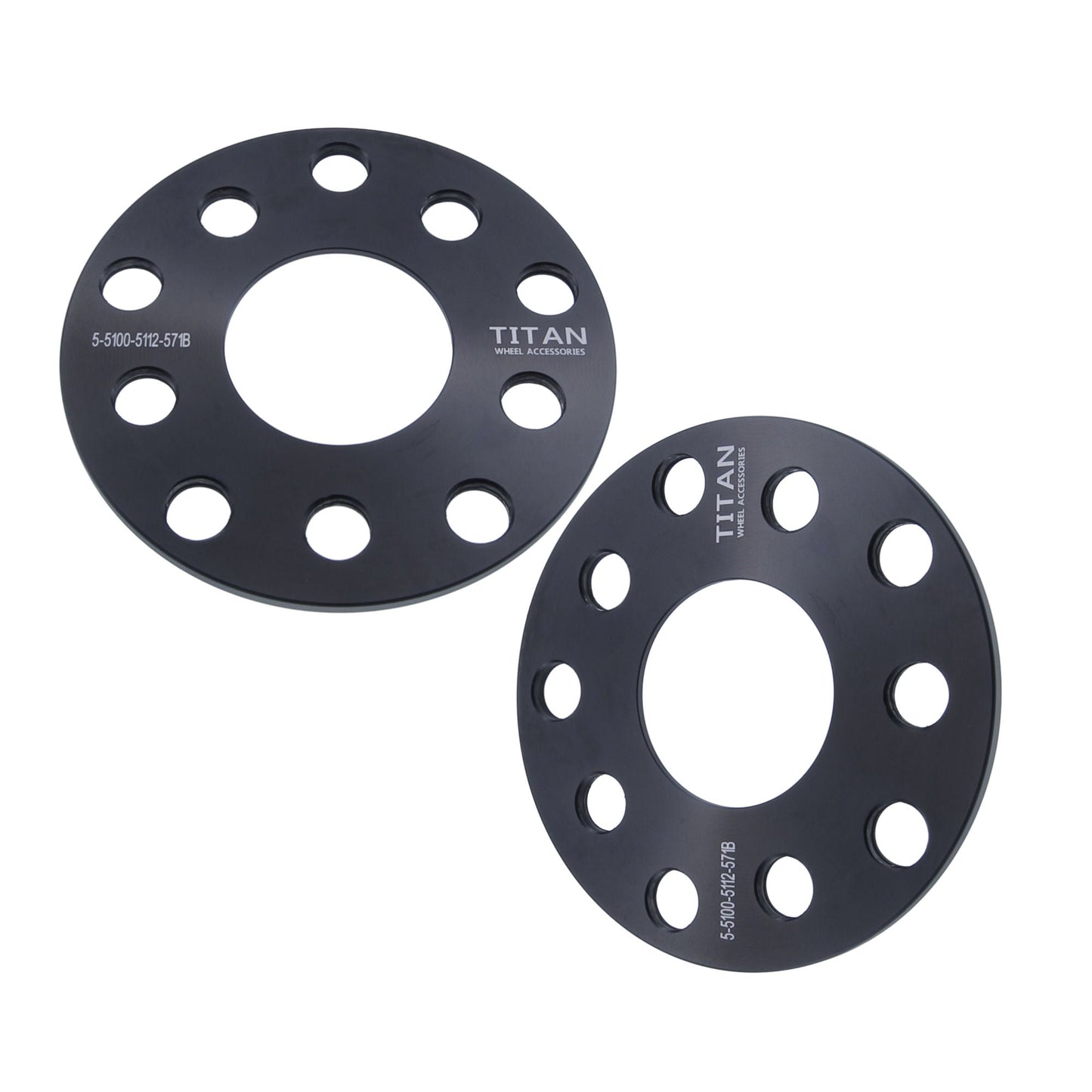 5mm Titan Wheel Spacers for VW Audi | Dual Drilled 5x100 and 5x112 | 57.1 Hubcentric | Set of 4 | Titan Wheel Accessories