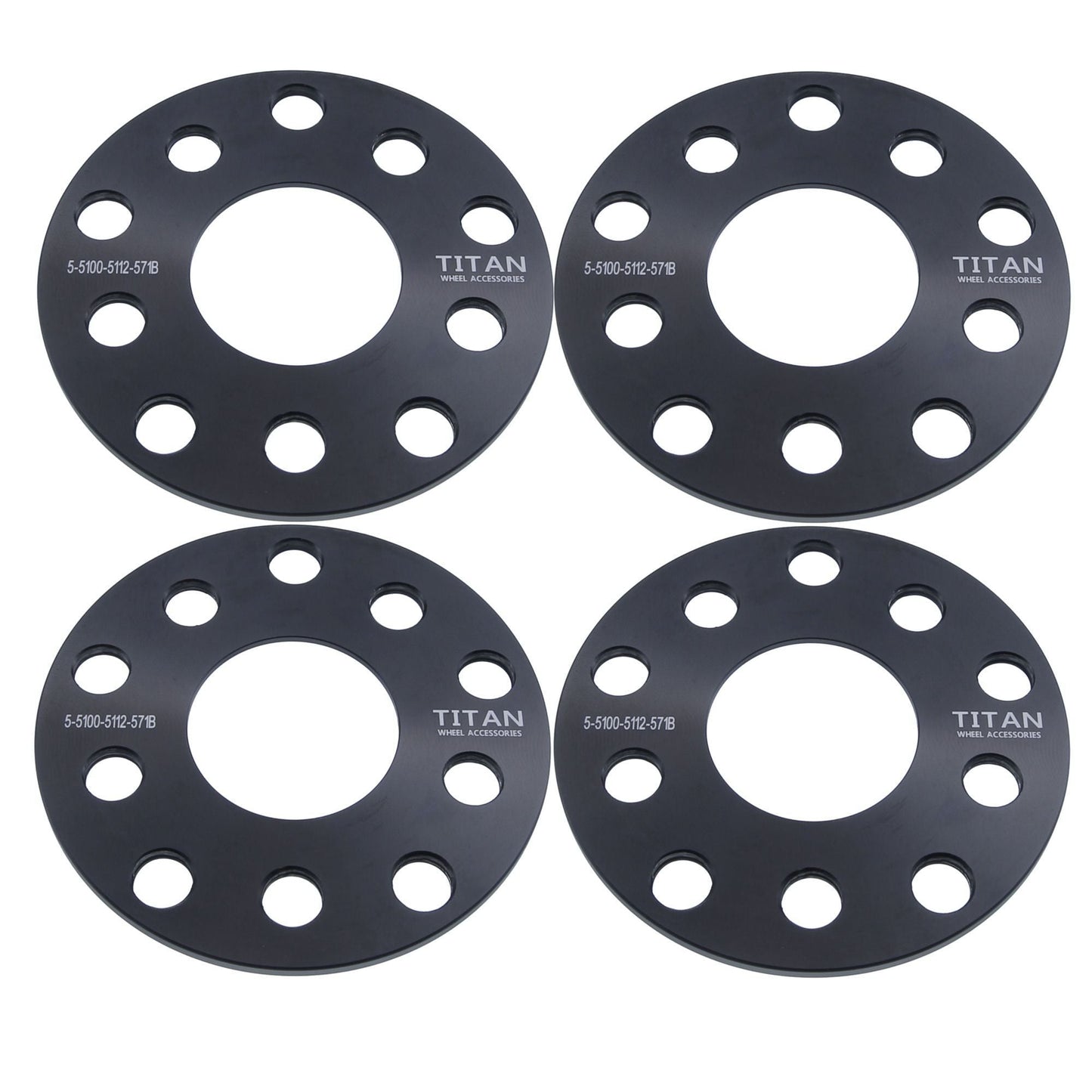 5mm Titan Wheel Spacers for VW Audi | Dual Drilled 5x100 and 5x112 | 57.1 Hubcentric | Set of 4 | Titan Wheel Accessories