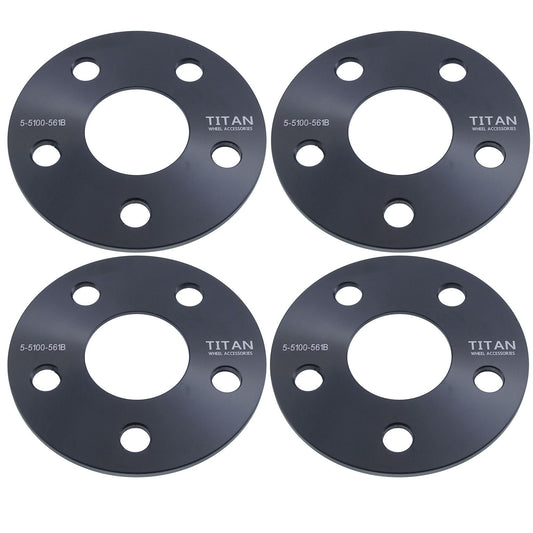 5mm Titan Wheel Spacers for Subaru Scion 5 Lug | 5x100 | 56.1 Hubcentric | Set of 4 | Titan Wheel Accessories