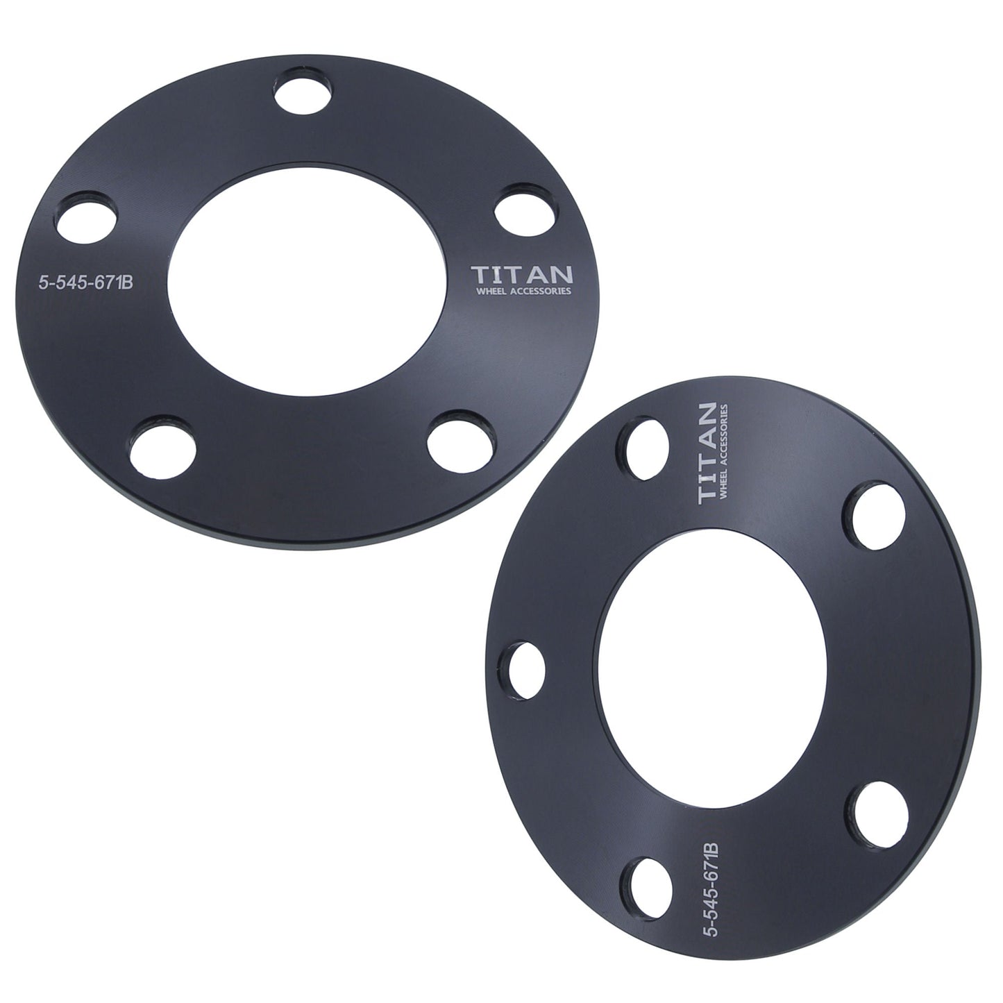 5mm Titan Wheel Spacers for Mitsubishi Lancer Evo | 5x114.3 | 67.1 Hubcentric | 12x1.5 Studs | Set of 4 | Titan Wheel Accessories
