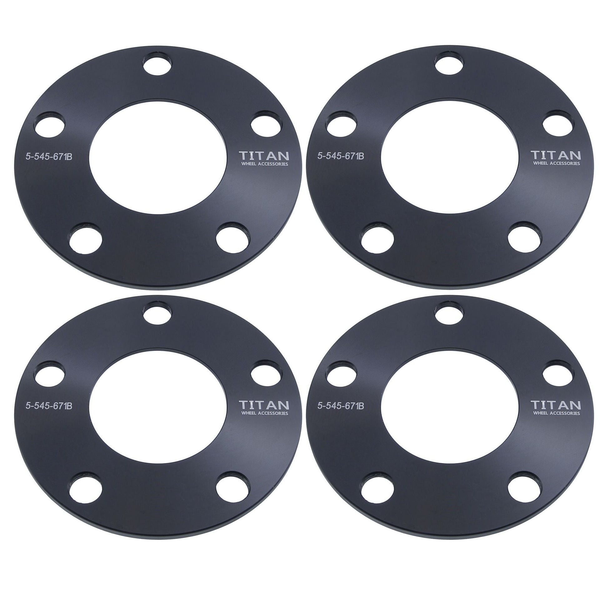 5mm Titan Wheel Spacers for Mitsubishi Lancer Evo | 5x114.3 | 67.1 Hubcentric | 12x1.5 Studs | Set of 4 | Titan Wheel Accessories