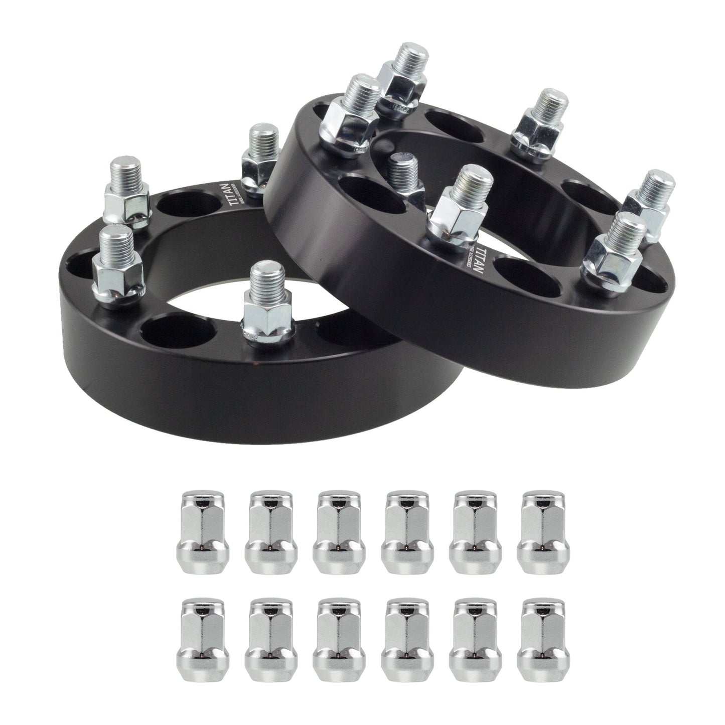 2" (50mm) Titan Wheel Spacers for Chevy Silverado GMC Sierra 1500 | 6x5.5 (6x139.7 | 14x1.5 Studs | Titan Wheel Accessories
